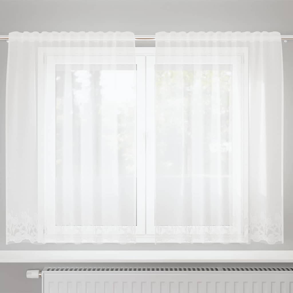 Κουρτίνα Δαντέλας με κουρτίνες Λευκό 150 x 160 cm Πολυεστέρας