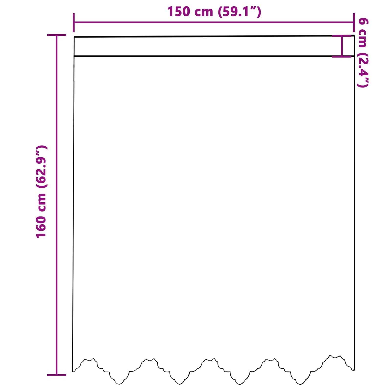 Κουρτίνα Δαντέλας Λευκό 150 x 160 cm Πολυεστέρας