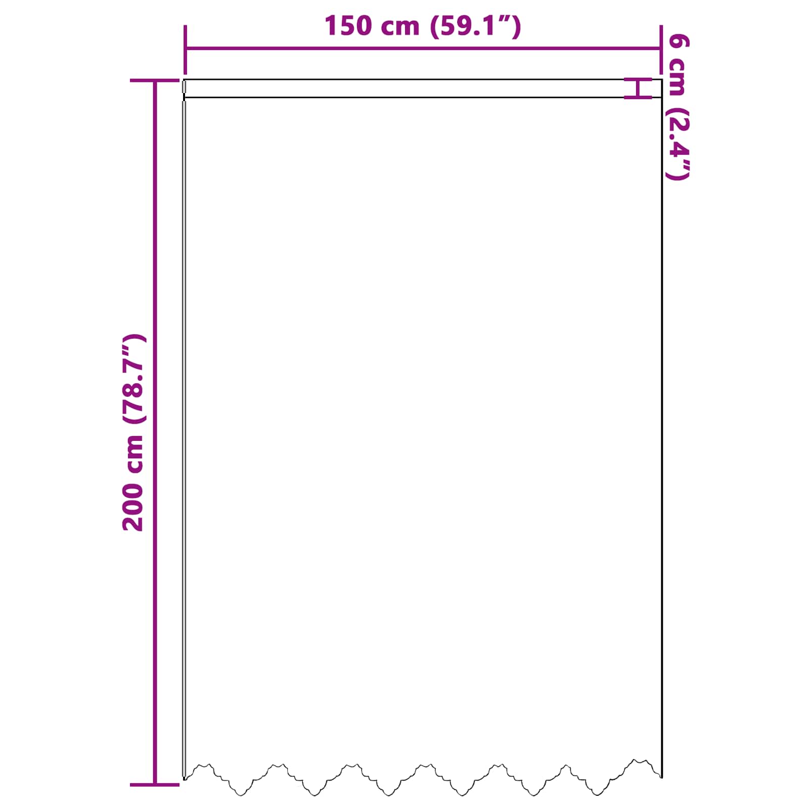 Κουρτίνα Δαντέλας με κουρτίνες Λευκό 200 x 150 cm Πολυεστέρας - Pakobazaar