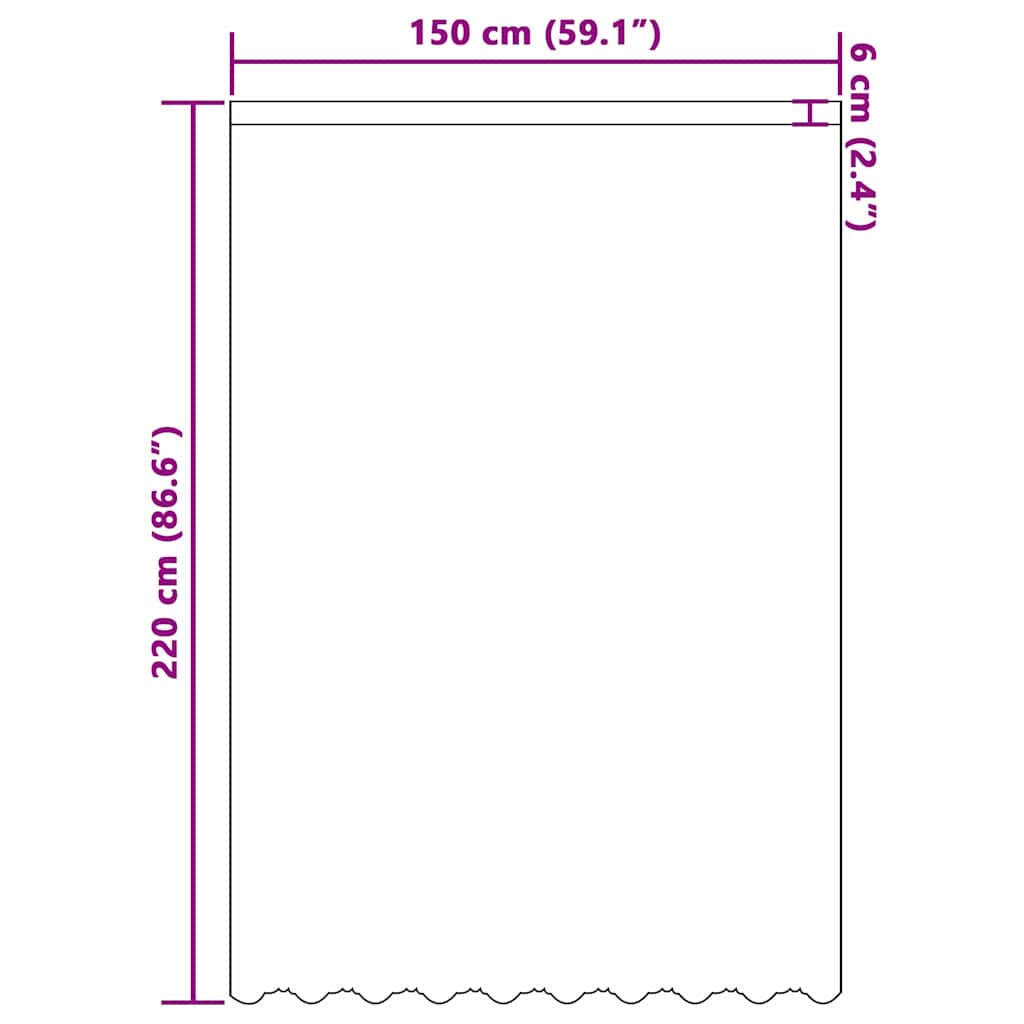Κουρτίνα Δαντέλας με κουρτίνες Λευκό 220x150εκ Πολυεστέρας