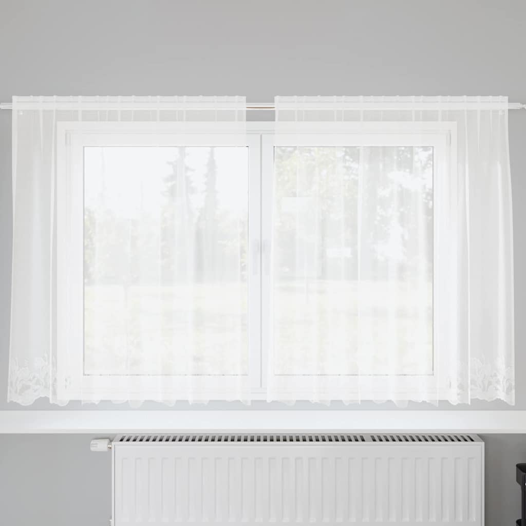 Κουρτίνα Δαντέλας με κουρτίνες Λευκό 180 x 200 cm Πολυεστέρας
