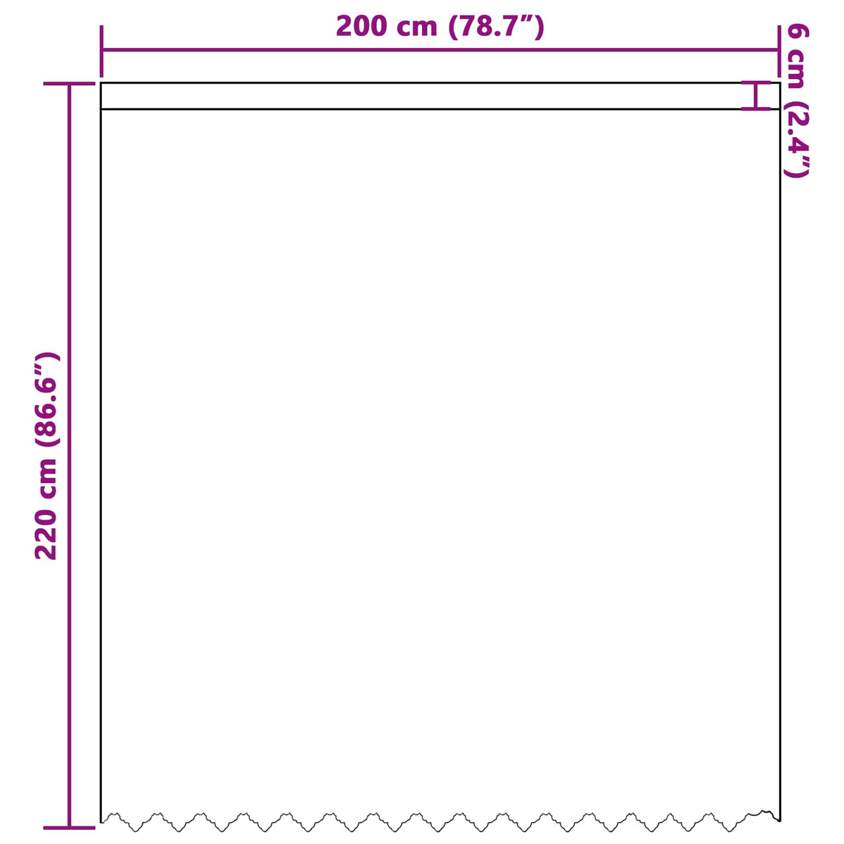 Κουρτίνα Δαντέλας Λευκό 220 x 200 εκ Πολυεστέρας - Pakobazaar