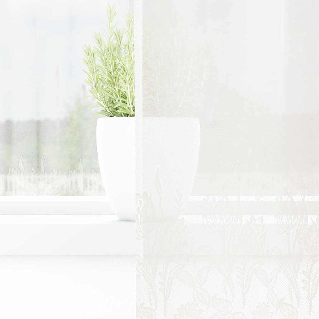 Κουρτίνα Δαντέλας με κουρτίνες Λευκό 120 x 300 cm Πολυεστέρας