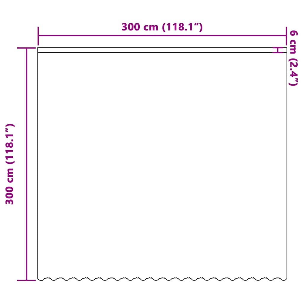 Κουρτίνα Δαντέλας με κουρτίνες Λευκό 300 x 300 cm Πολυεστέρας