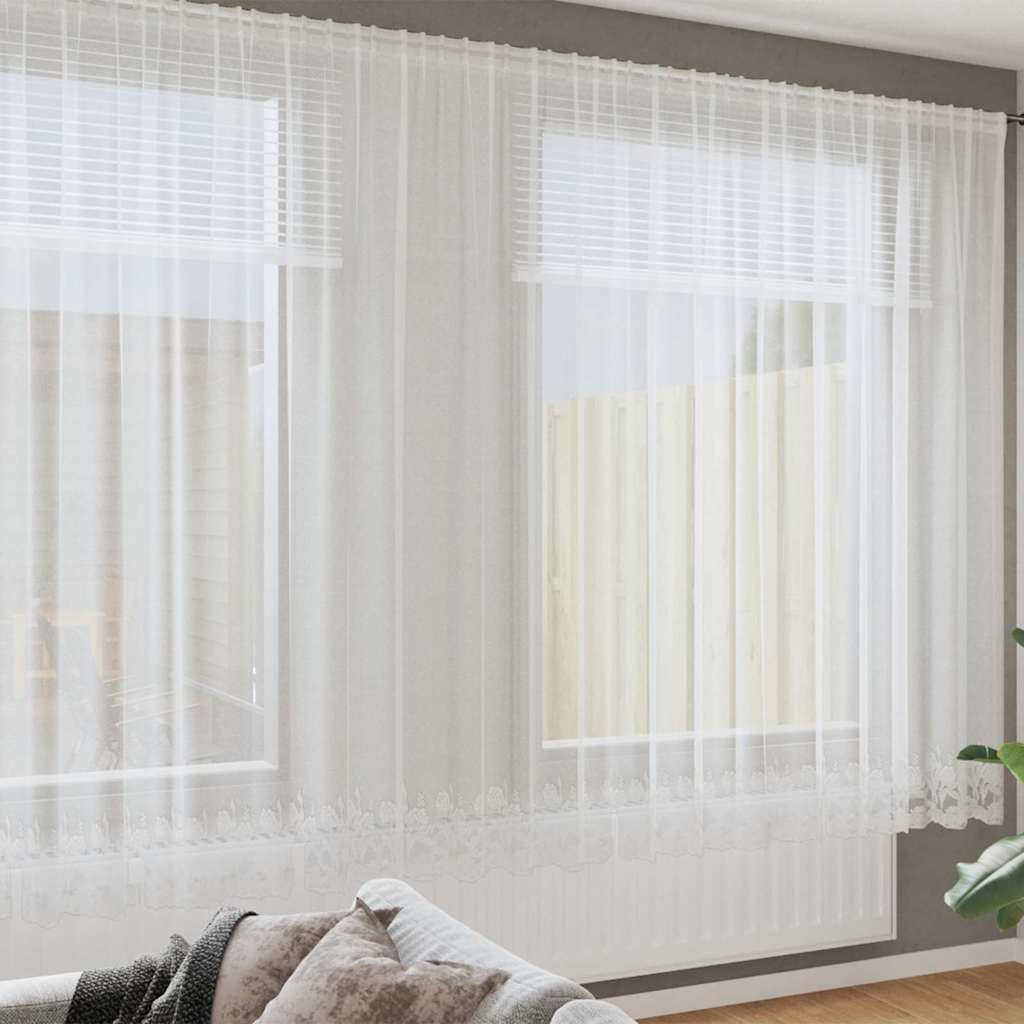 Κουρτίνα Δαντέλας με κουρτίνες Λευκό 220 x 1200 cm Πολυεστέρας