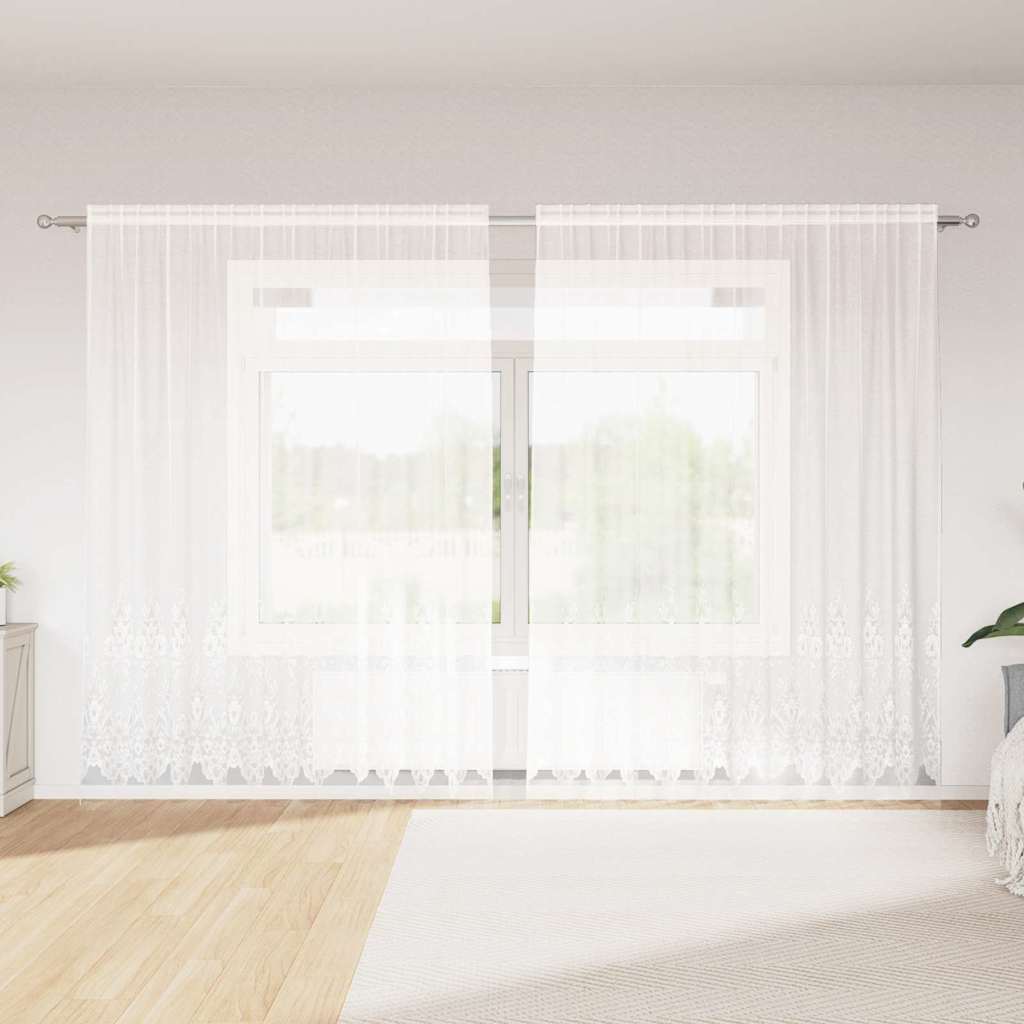 Κουρτίνα Δαντέλας με κουρτίνες Λευκό 300 x 245 cm Πολυεστέρας