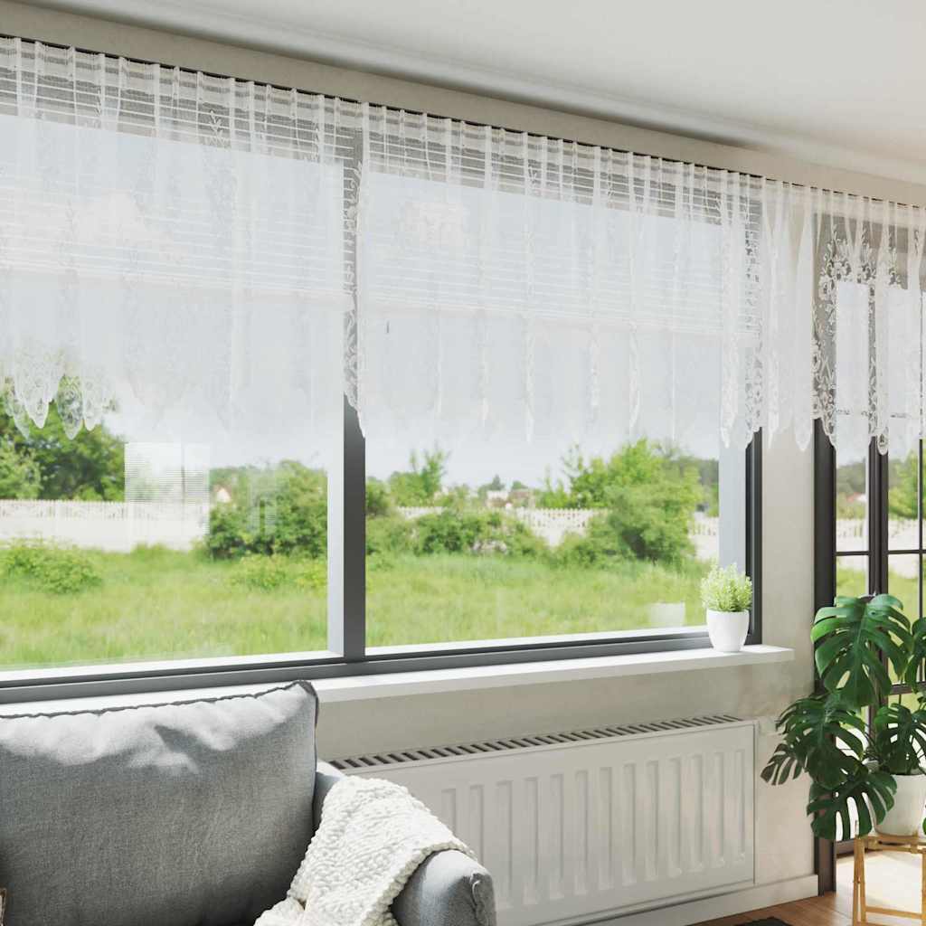 Κουρτίνα Δαντέλας με κουρτίνες Λευκό 120 x 600 cm Πολυεστέρας