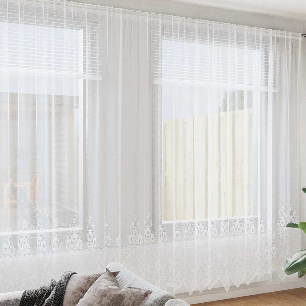 Κουρτίνα Δαντέλας με κουρτίνες Λευκό 280 x 600 εκ Πολυεστέρας