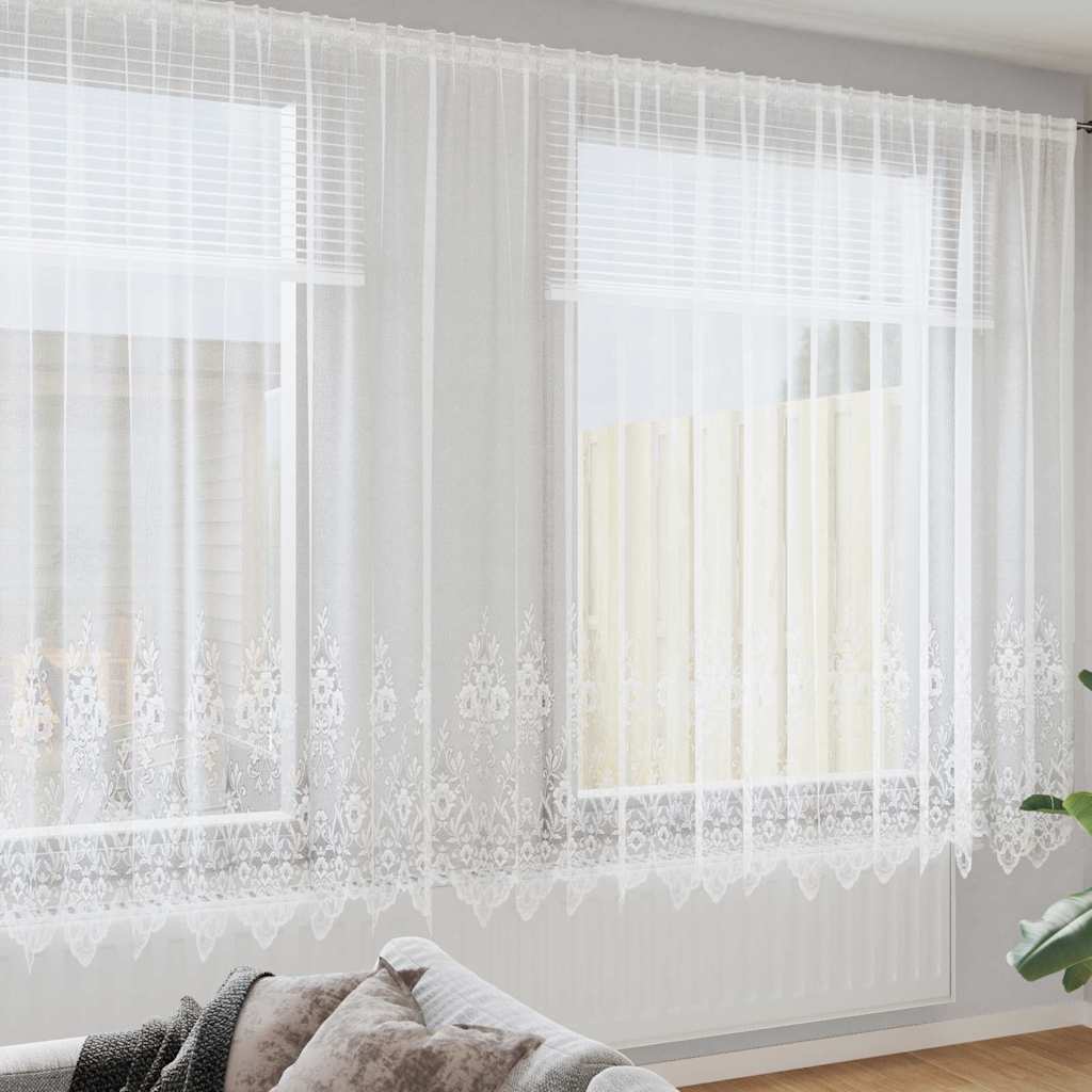 Κουρτίνα Δαντέλας με κουρτίνες Λευκό 200 x 1200 cm Πολυεστέρας - Pakobazaar