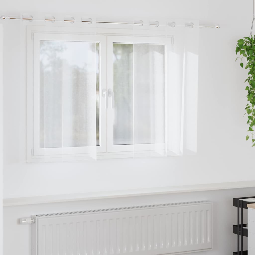 Κουρτίνα βυσσινί 2 pcs Λευκό 140 x 140 cm Πολυεστέρας - Pakobazaar
