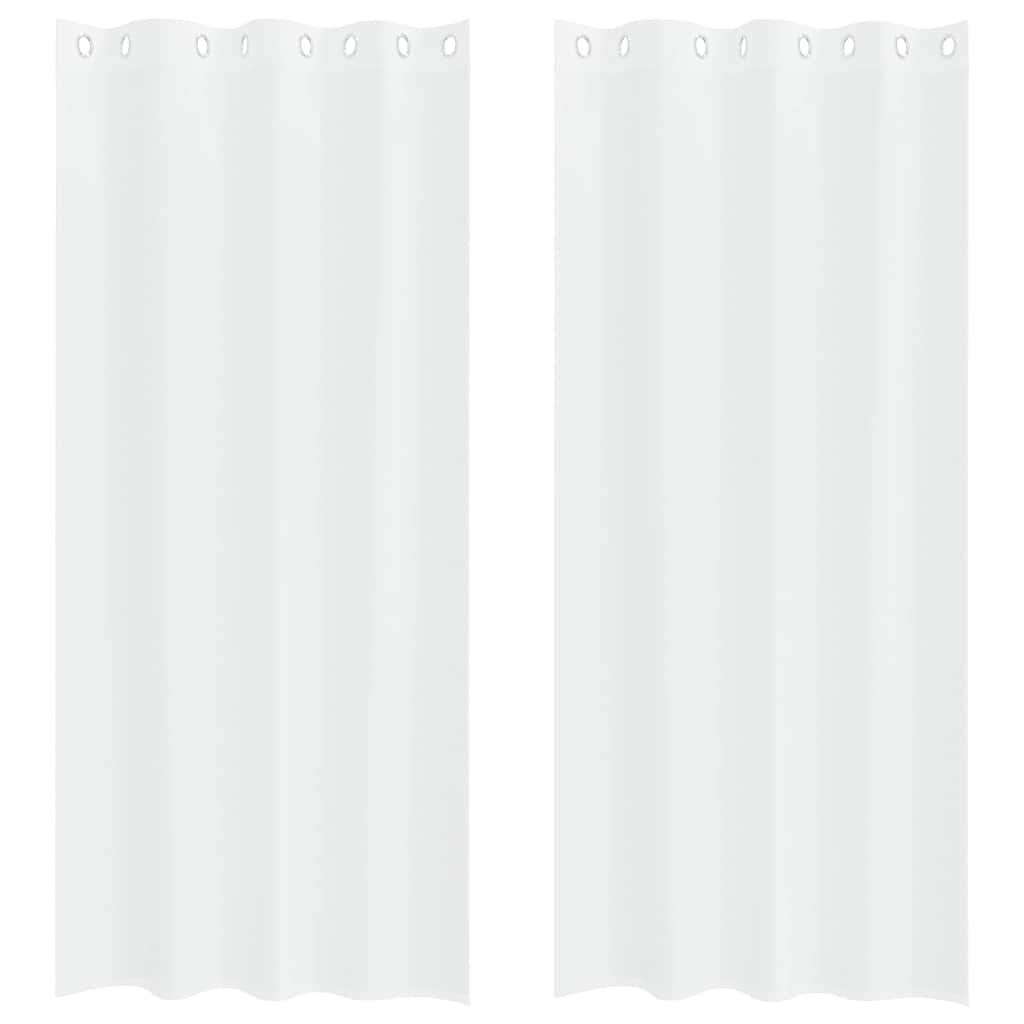 Κουρτίνα βυσσινί 2 pcs Λευκό 225 x 140 εκ. Πολυεστέρας