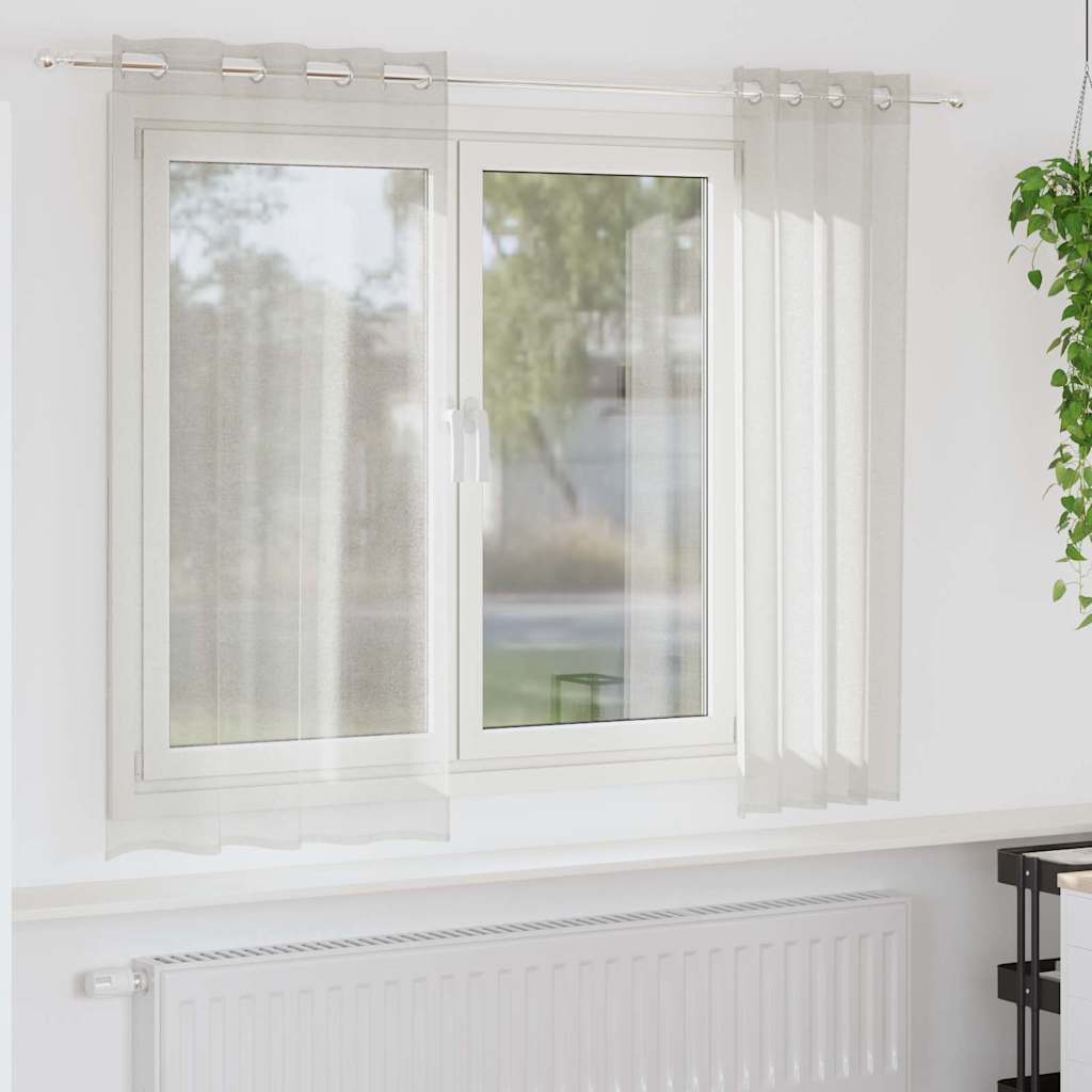 Κουρτίνα βυσσινί 2 pcs Κρεμ 175 x 140 εκ. Πολυεστέρας