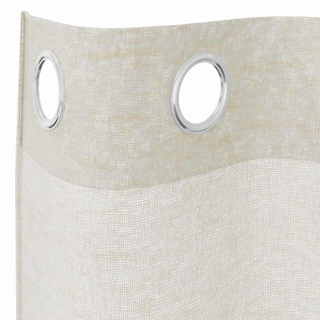Κουρτίνα βυσσινί 2 pcs Κρεμ 260 x 140 εκ. Πολυεστέρας - Pakobazaar