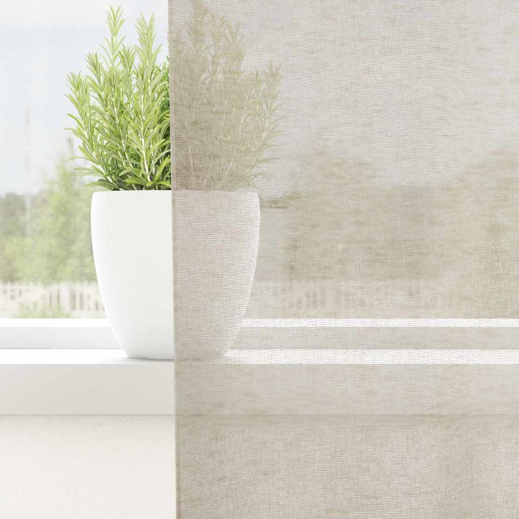 Κουρτίνα βυσσινί 2 pcs Άμμος 140 x 140 cm Πολυεστέρας