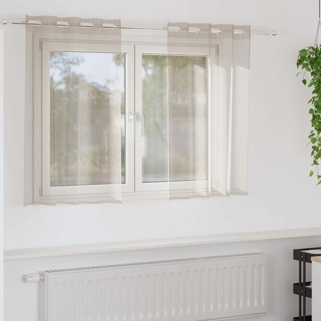 Κουρτίνα βυσσινί 2 pcs Άμμος 140 x 140 cm Πολυεστέρας