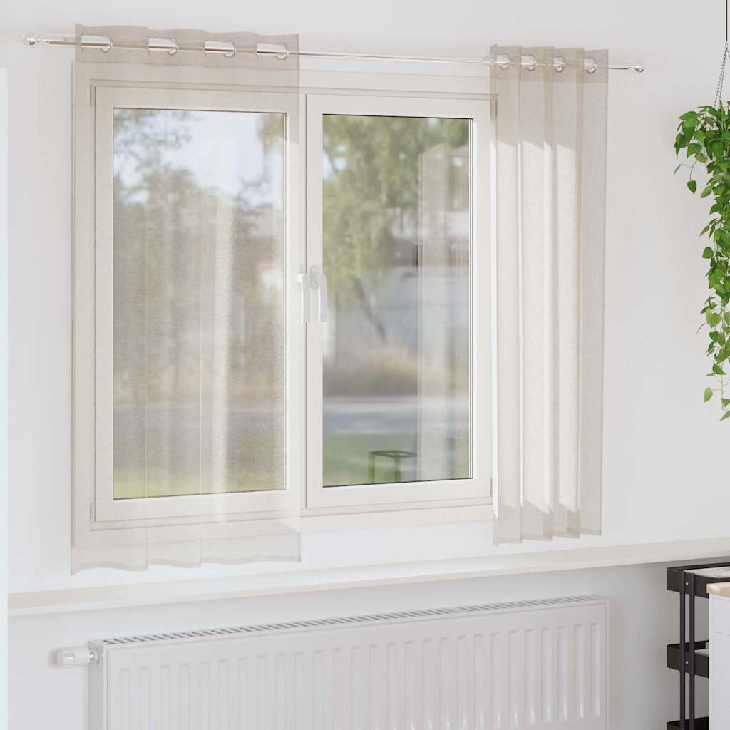 Κουρτίνα βυσσινί 2 pcs Άμμος 175 x 140 εκ. Πολυεστέρας - Pakobazaar