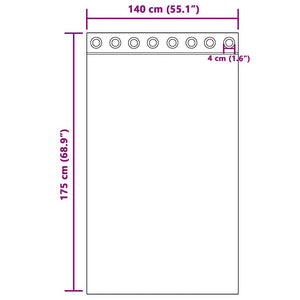 Κουρτίνα βυσσινί 2 pcs Άμμος 175 x 140 εκ. Πολυεστέρας - Pakobazaar