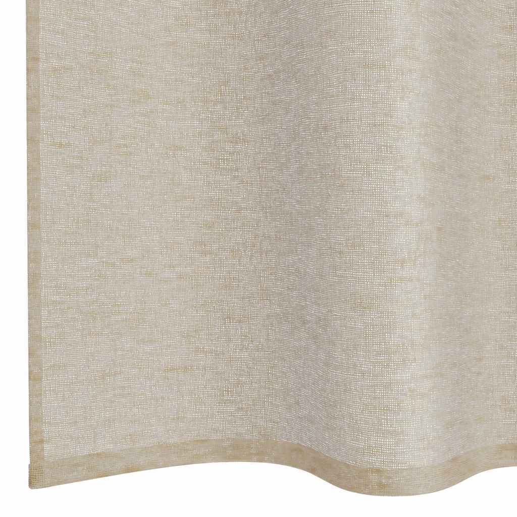 Κουρτίνα βυσσινί 2 pcs Άμμος 225 x 140 εκ. Πολυεστέρας
