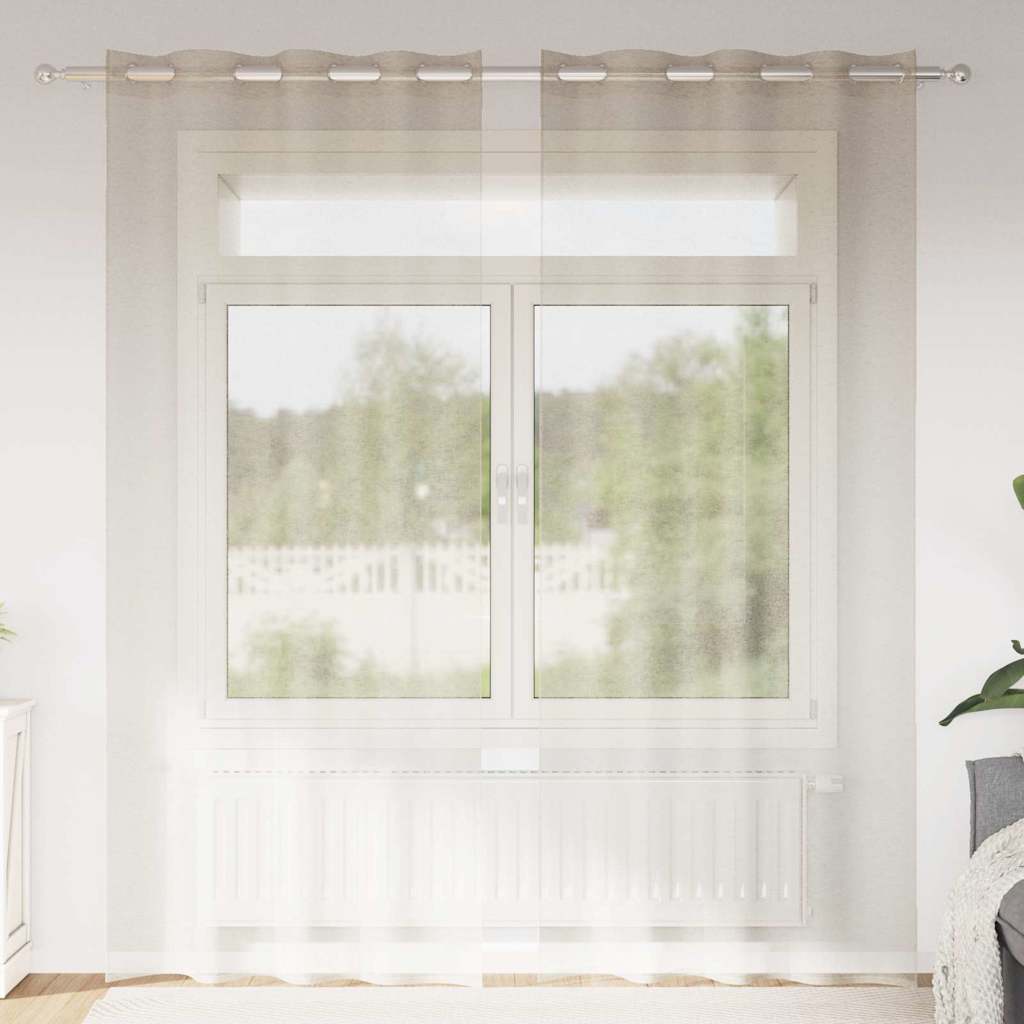 Κουρτίνα βυσσινί 2 pcs Άμμος 225 x 140 εκ. Πολυεστέρας