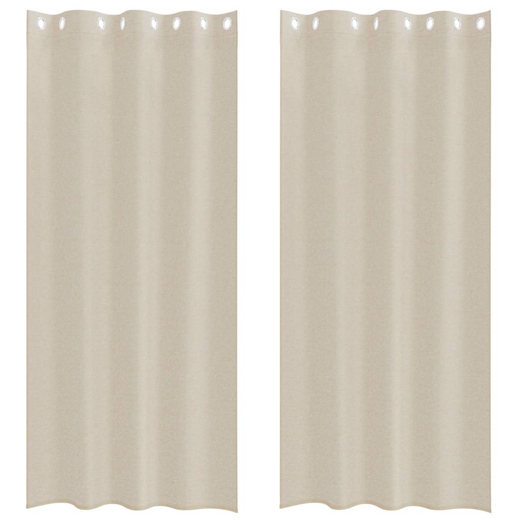 Κουρτίνα βυσσινί 2 pcs Άμμος 225 x 140 εκ. Πολυεστέρας