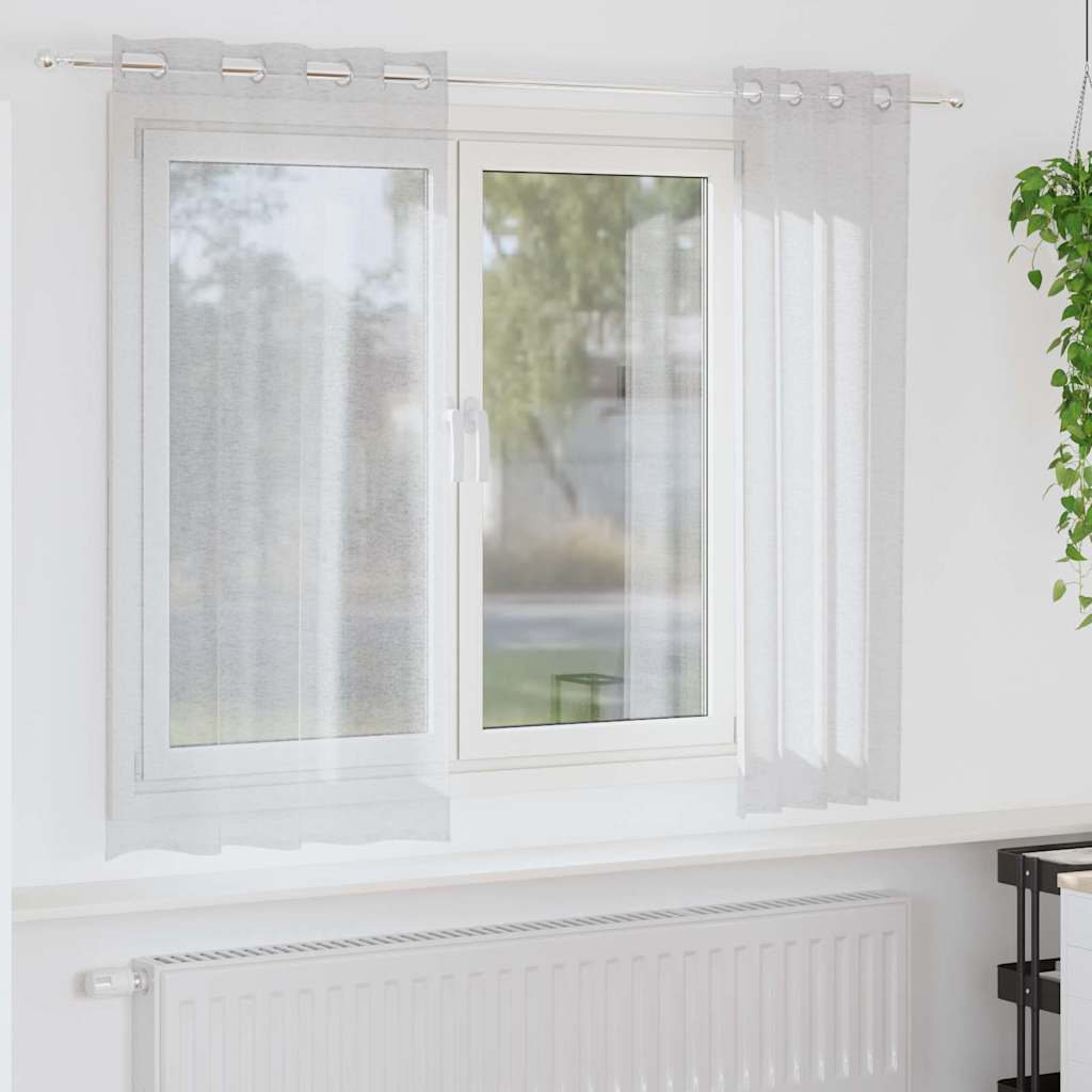 Κουρτίνα βυσσινί 2 pcs Ανοιχτό γκρι 175 x 140 εκ. Πολυεστέρας