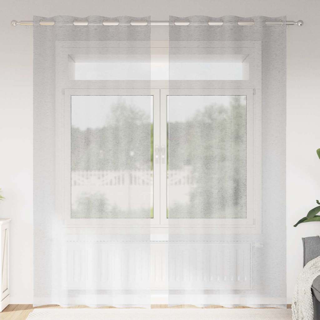 Κουρτίνα βυσσινί 2 pcs Ανοιχτό γκρι 260 x 140 εκ. Πολυεστέρας