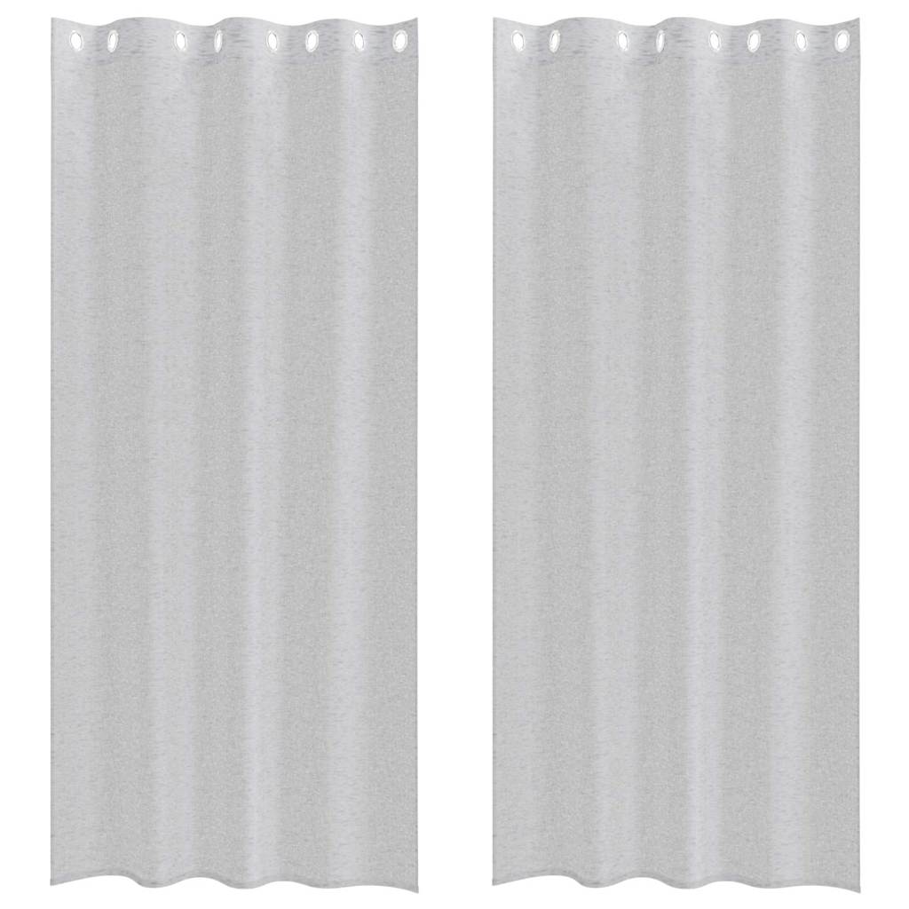 Κουρτίνα βυσσινί 2 pcs Ανοιχτό γκρι 260 x 140 εκ. Πολυεστέρας