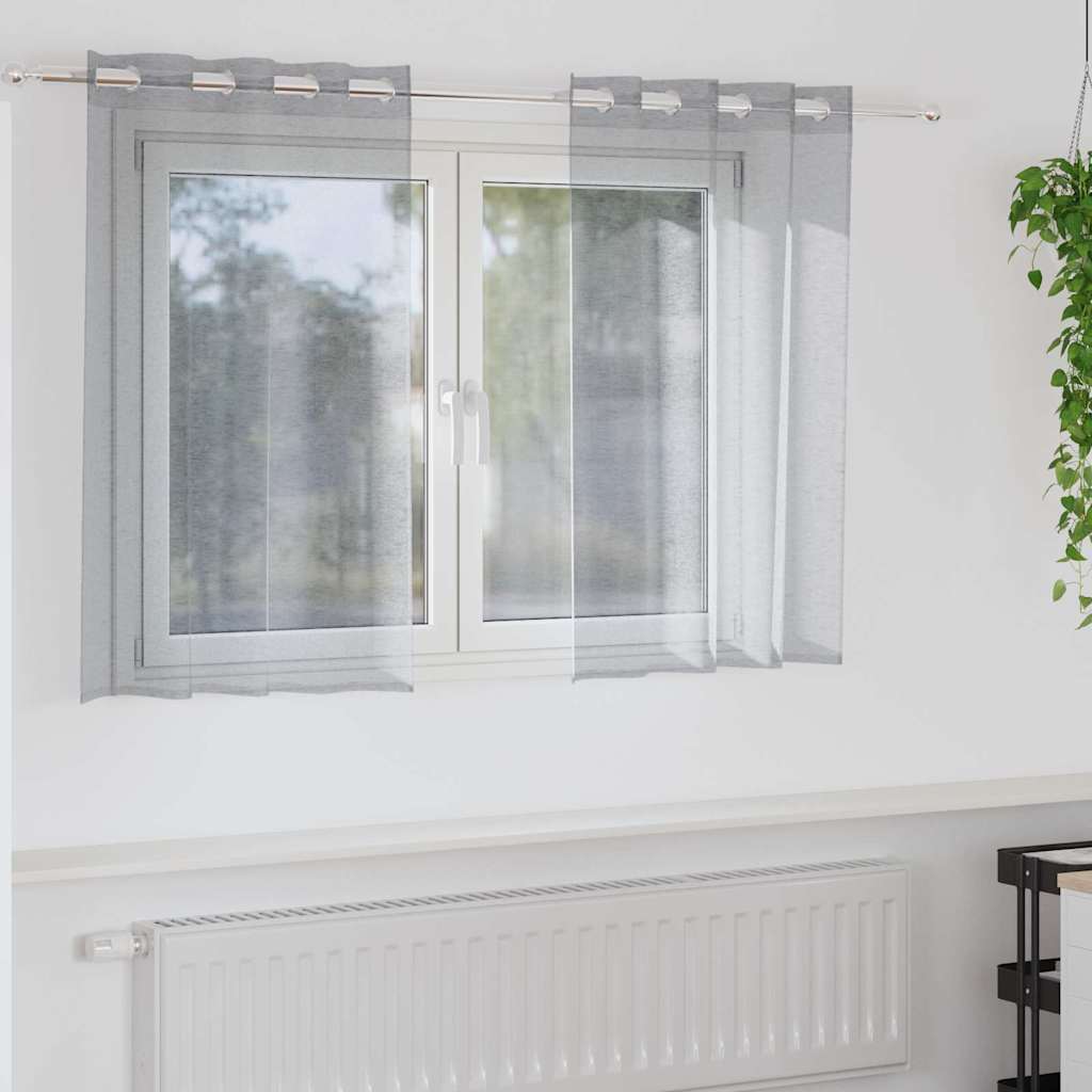 Κουρτίνα βυσσινί 2 pcs Σκούρο Γκρι 140 x 140 cm Πολυεστέρας