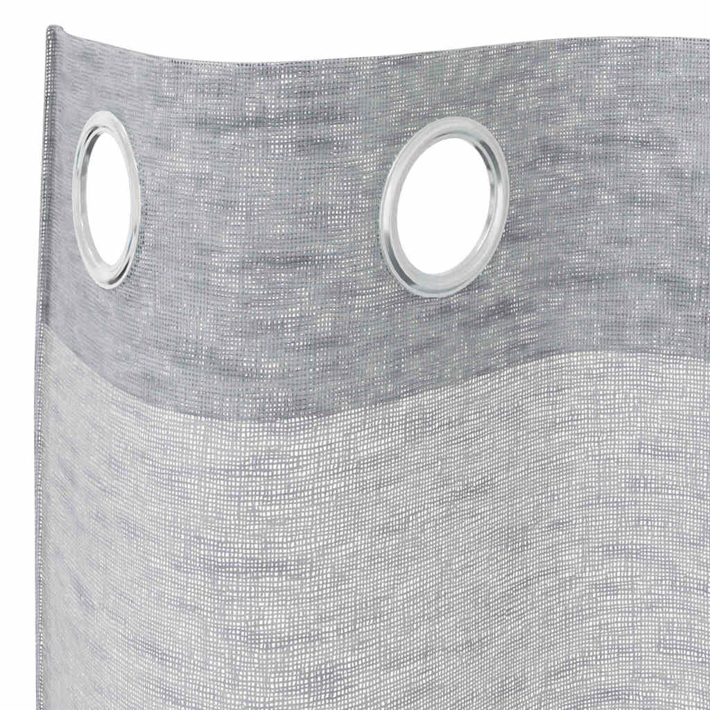 Κουρτίνα βυσσινί 2 pcs Σκούρο Γκρι 245 x 140 εκ. Πολυεστέρας