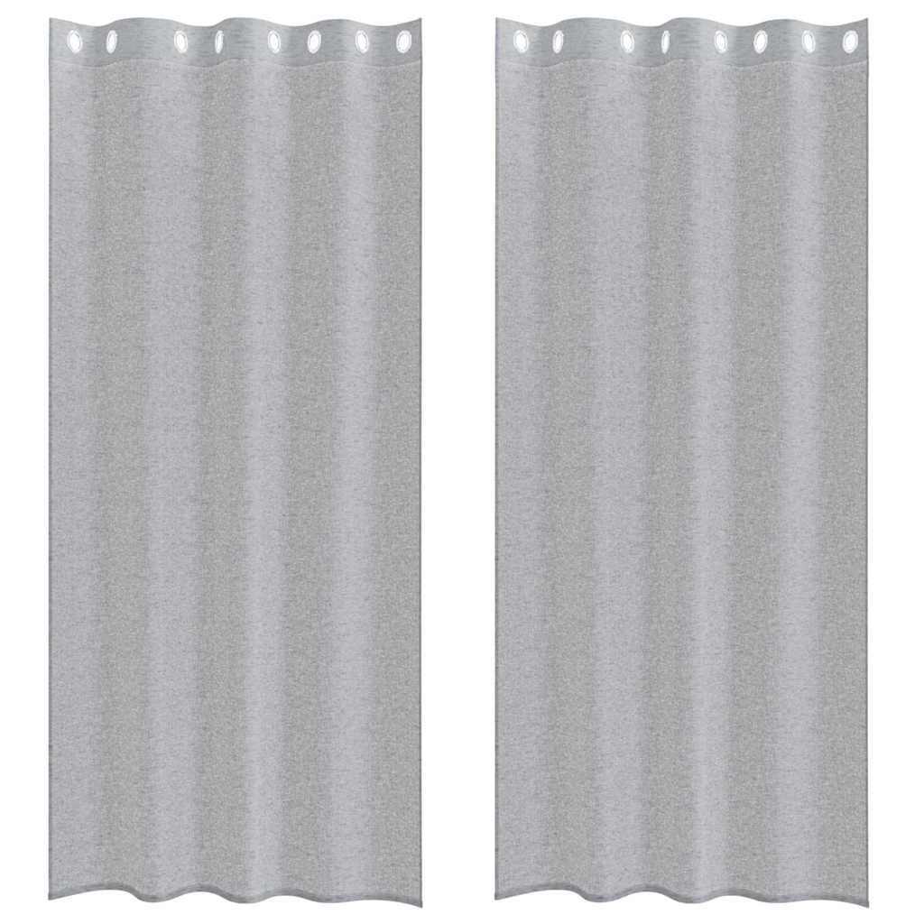 Κουρτίνα βυσσινί 2 pcs Σκούρο Γκρι 245 x 140 εκ. Πολυεστέρας