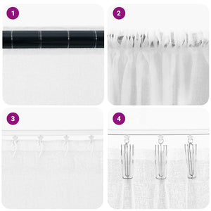 Κουρτίνα βυσσινί 2 pcs Λευκό 175 x 140 εκ. Πολυεστέρας - Pakobazaar