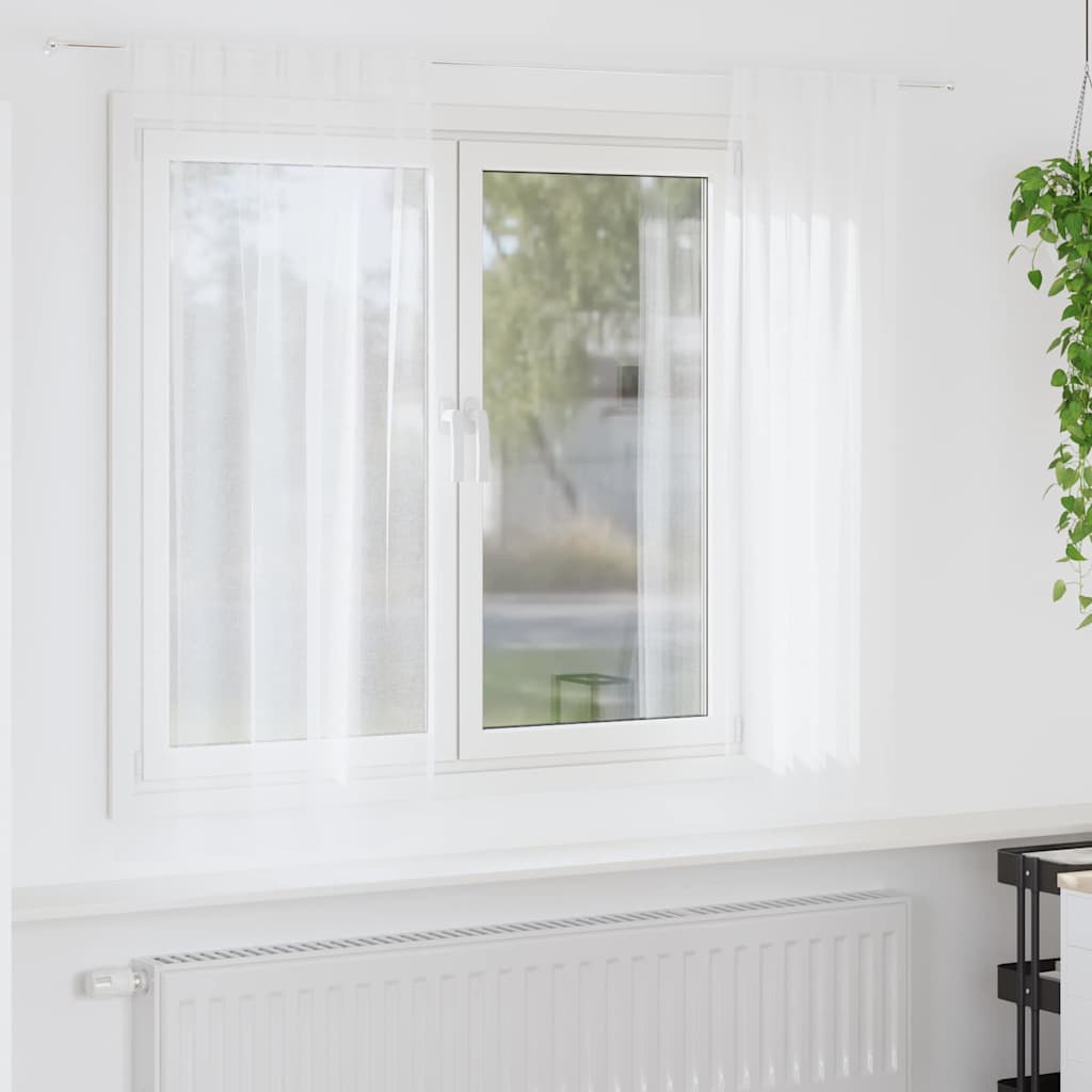 Κουρτίνα βυσσινί 2 pcs Λευκό 175 x 140 εκ. Πολυεστέρας - Pakobazaar