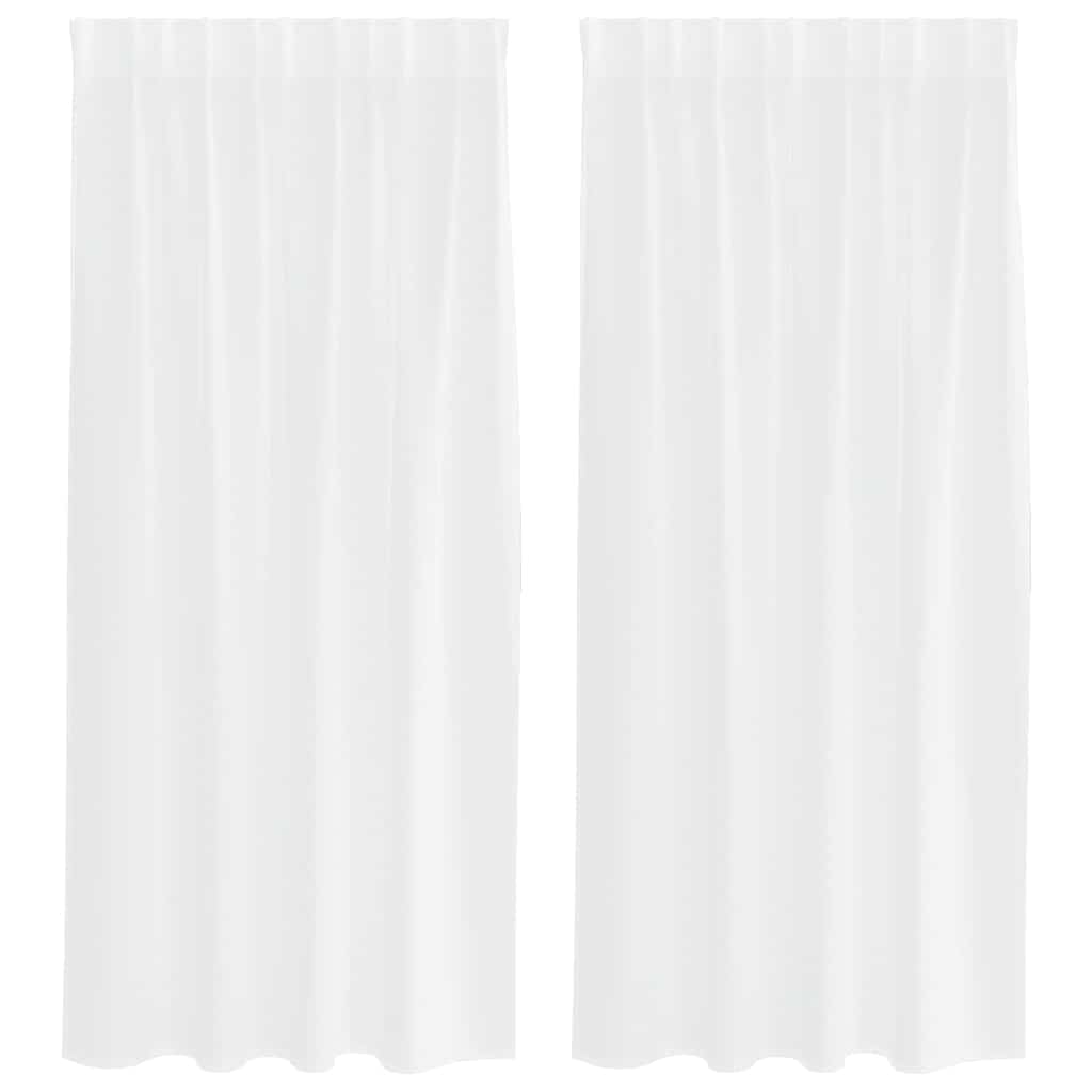 Κουρτίνα βυσσινί 2 pcs Λευκό 175 x 140 εκ. Πολυεστέρας - Pakobazaar