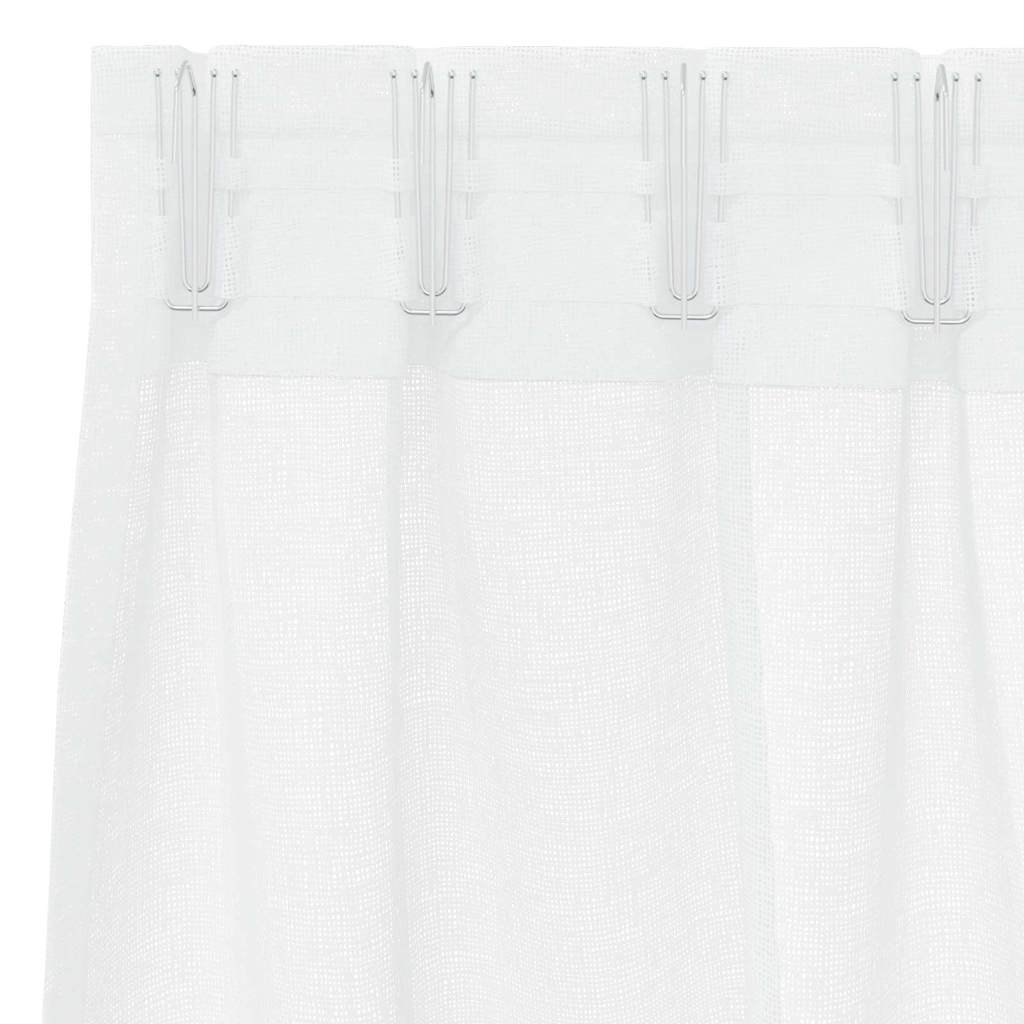 Κουρτίνα βυσσινί 2 pcs Λευκό 245 x 140 εκ. Πολυεστέρας - Pakobazaar