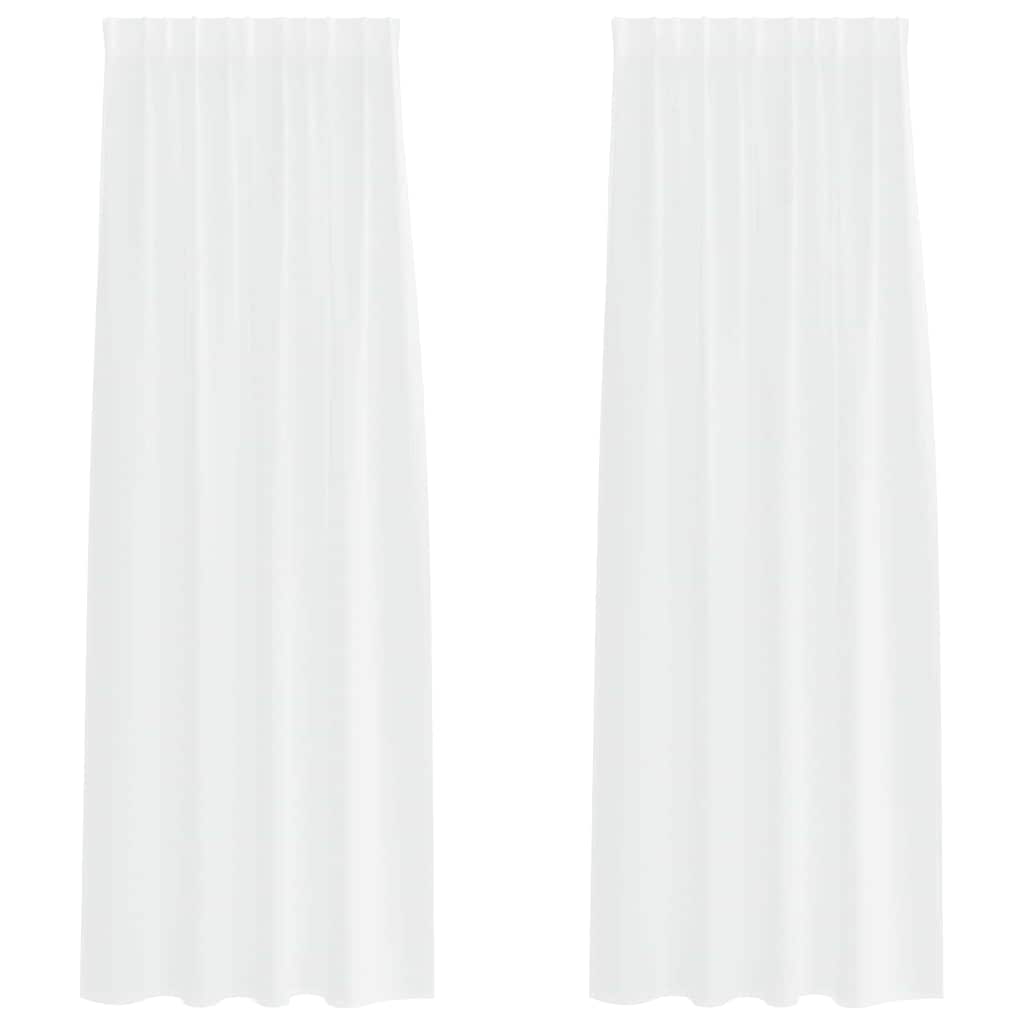 Κουρτίνα βυσσινί 2 pcs Λευκό 260 x 140 εκ. Πολυεστέρας - Pakobazaar