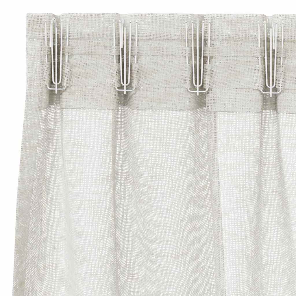 Κουρτίνα βυσσινί 2 pcs Κρεμ 175 x 140 εκ. Πολυεστέρας - Pakobazaar