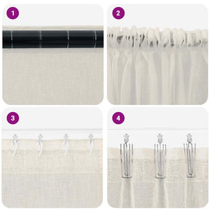 Κουρτίνα βυσσινί 2 pcs Κρεμ 175 x 140 εκ. Πολυεστέρας - Pakobazaar