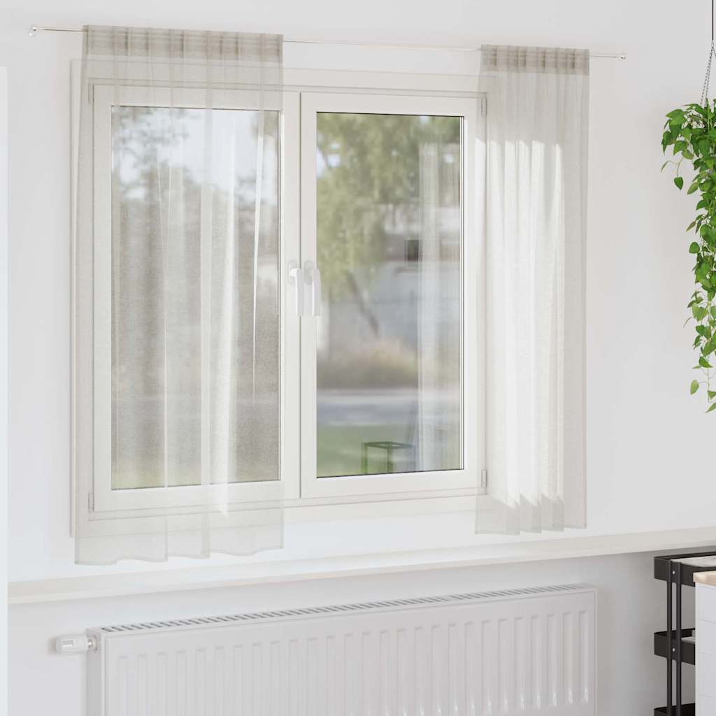 Κουρτίνα βυσσινί 2 pcs Κρεμ 175 x 140 εκ. Πολυεστέρας - Pakobazaar