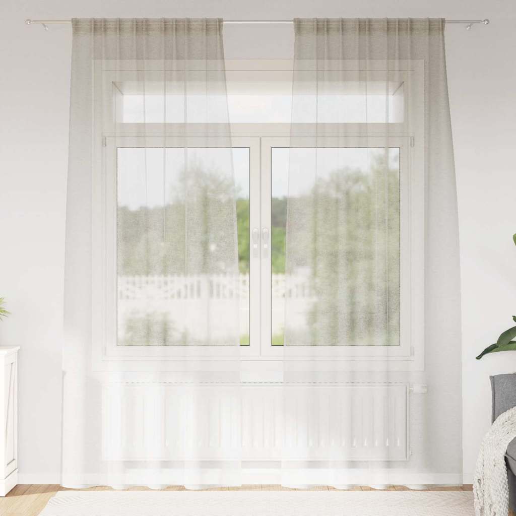 Κουρτίνα βυσσινί 2 pcs Κρεμ 225 x 140 εκ. Πολυεστέρας - Pakobazaar