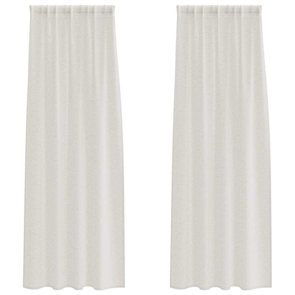 Κουρτίνα βυσσινί 2 pcs Κρεμ 245 x 140 εκ. Πολυεστέρας