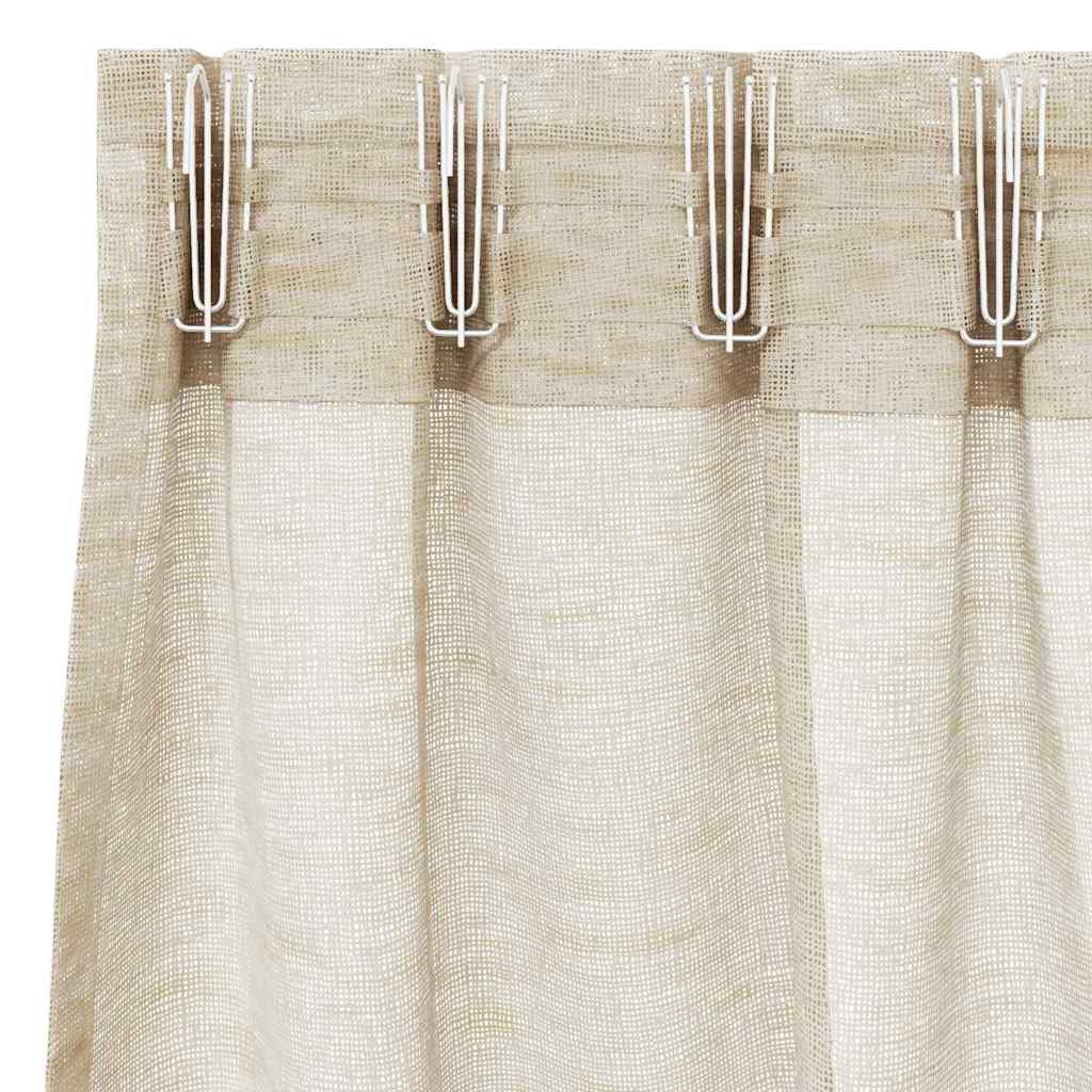 Κουρτίνα βυσσινί 2 pcs Άμμος 140 x 140 cm Πολυεστέρας - Pakobazaar