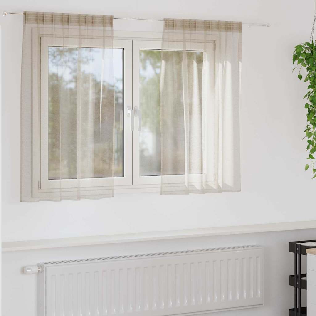 Κουρτίνα βυσσινί 2 pcs Άμμος 140 x 140 cm Πολυεστέρας - Pakobazaar