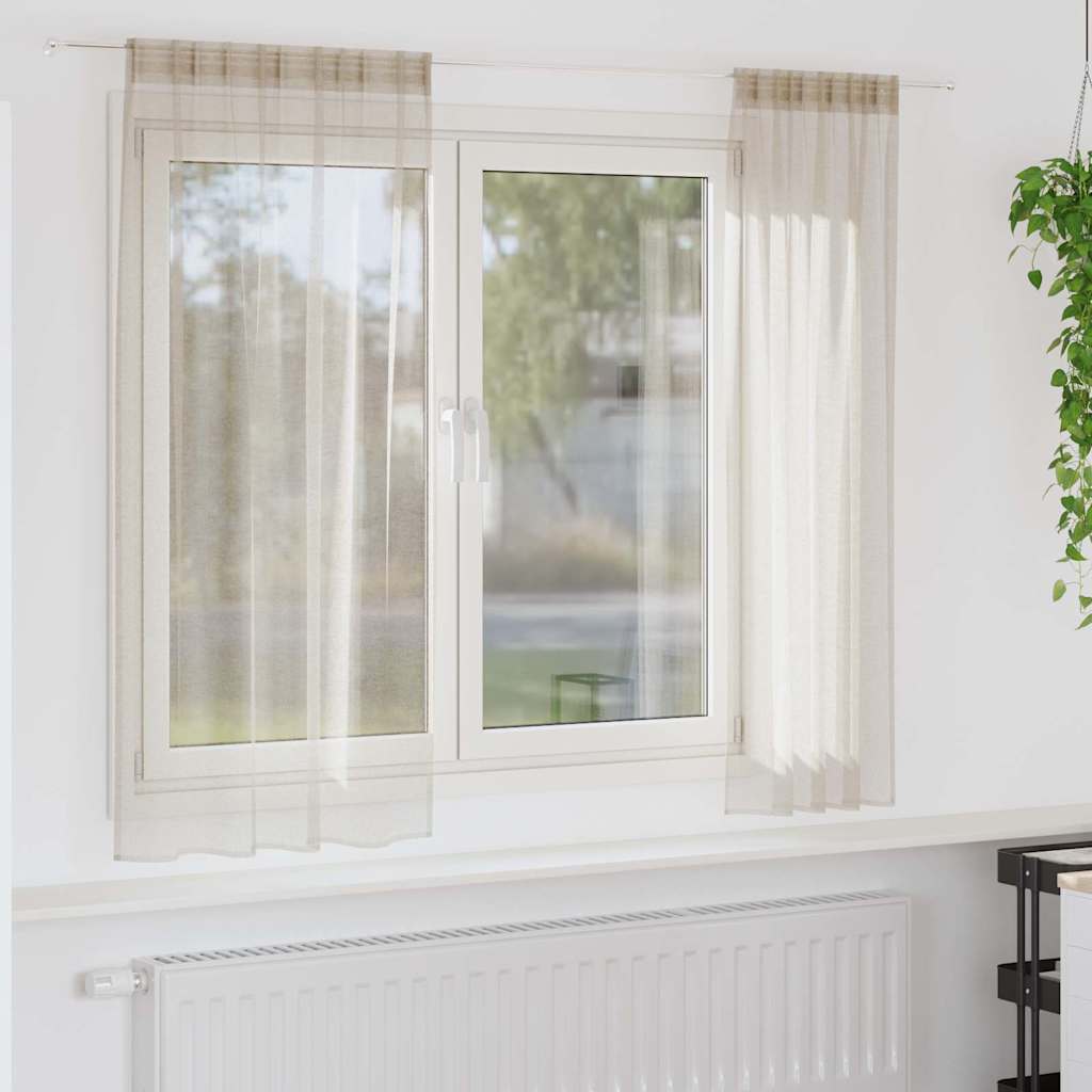 Κουρτίνα βυσσινί 2 pcs Άμμος 175 x 140 εκ. Πολυεστέρας