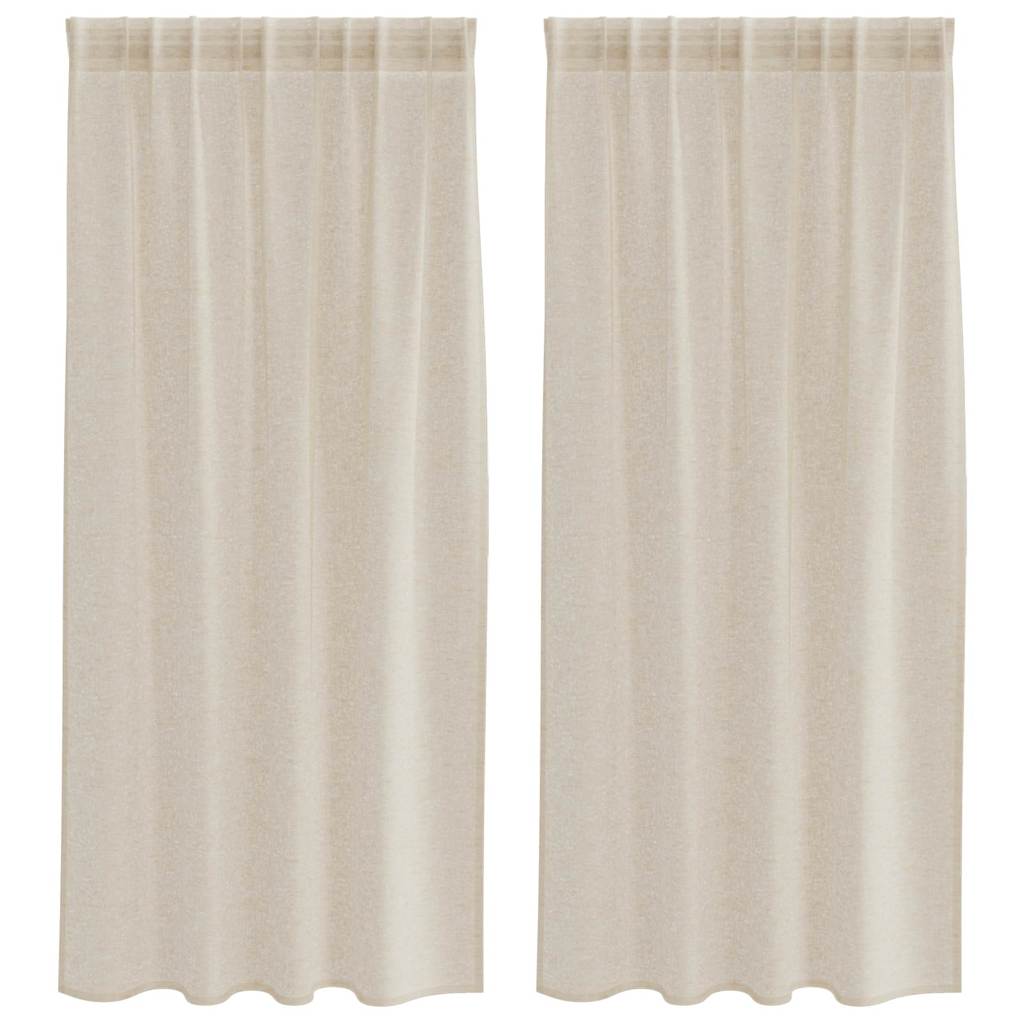 Κουρτίνα βυσσινί 2 pcs Άμμος 175 x 140 εκ. Πολυεστέρας