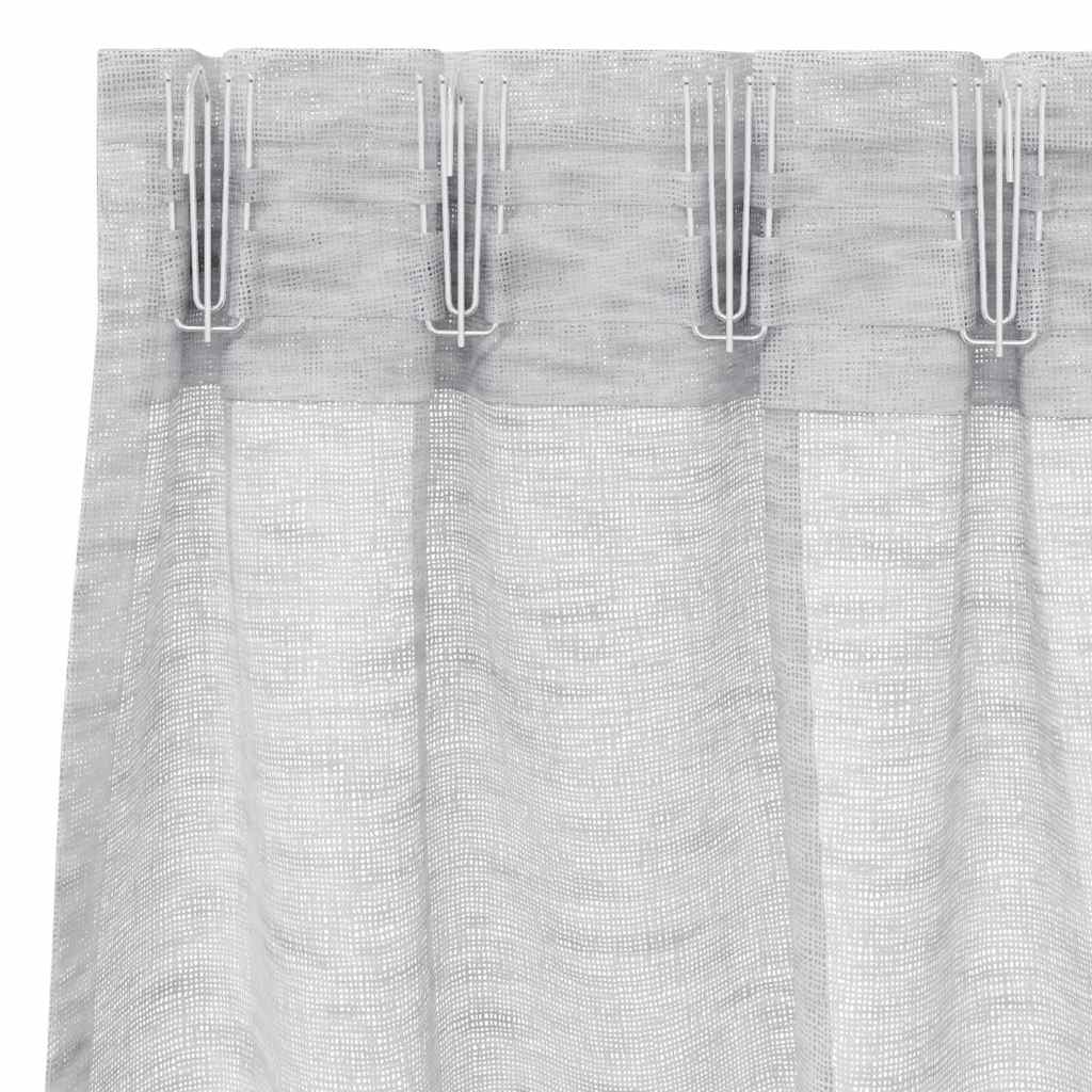 Κουρτίνα βυσσινί 2 pcs Ανοιχτό γκρι 140 x 140 cm Πολυεστέρας
