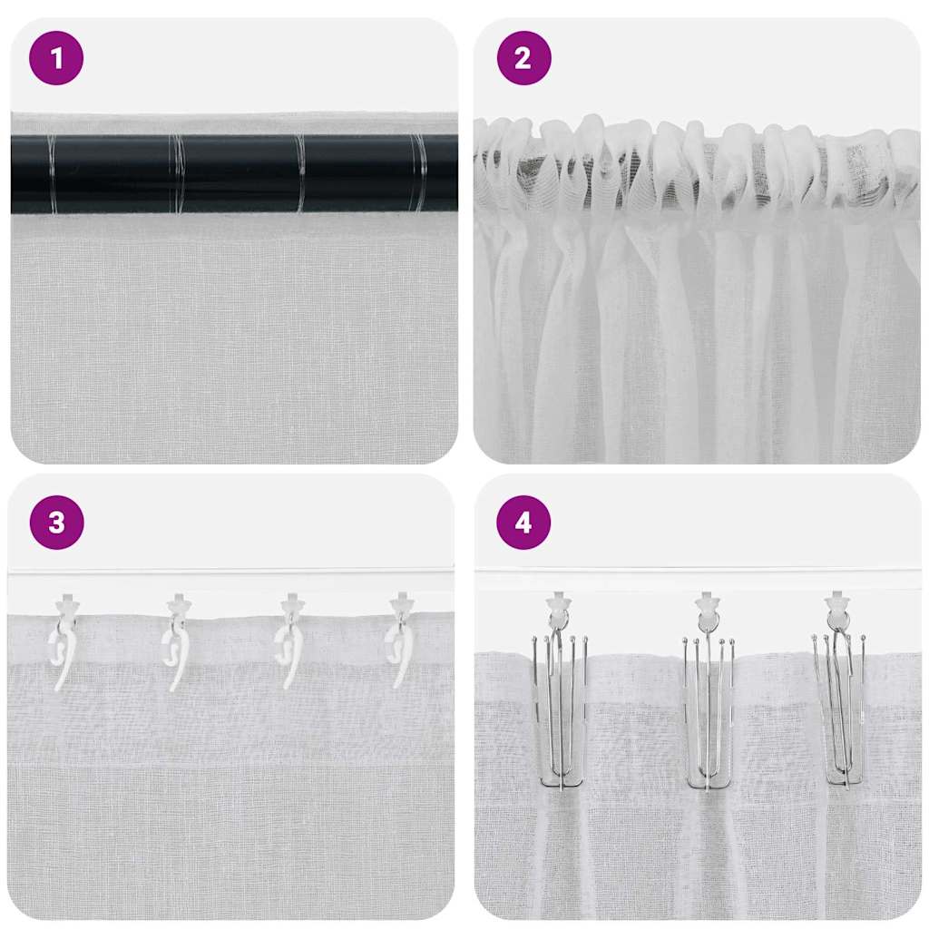 Κουρτίνα βυσσινί 2 pcs Ανοιχτό γκρι 140 x 140 cm Πολυεστέρας