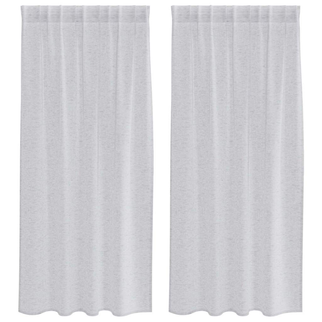 Κουρτίνα βυσσινί 2 pcs Ανοιχτό γκρι 175 x 140 εκ. Πολυεστέρας