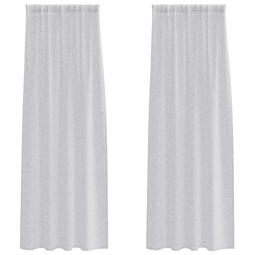 Κουρτίνα βυσσινί 2 pcs Ανοιχτό γκρι 260 x 140 εκ. Πολυεστέρας