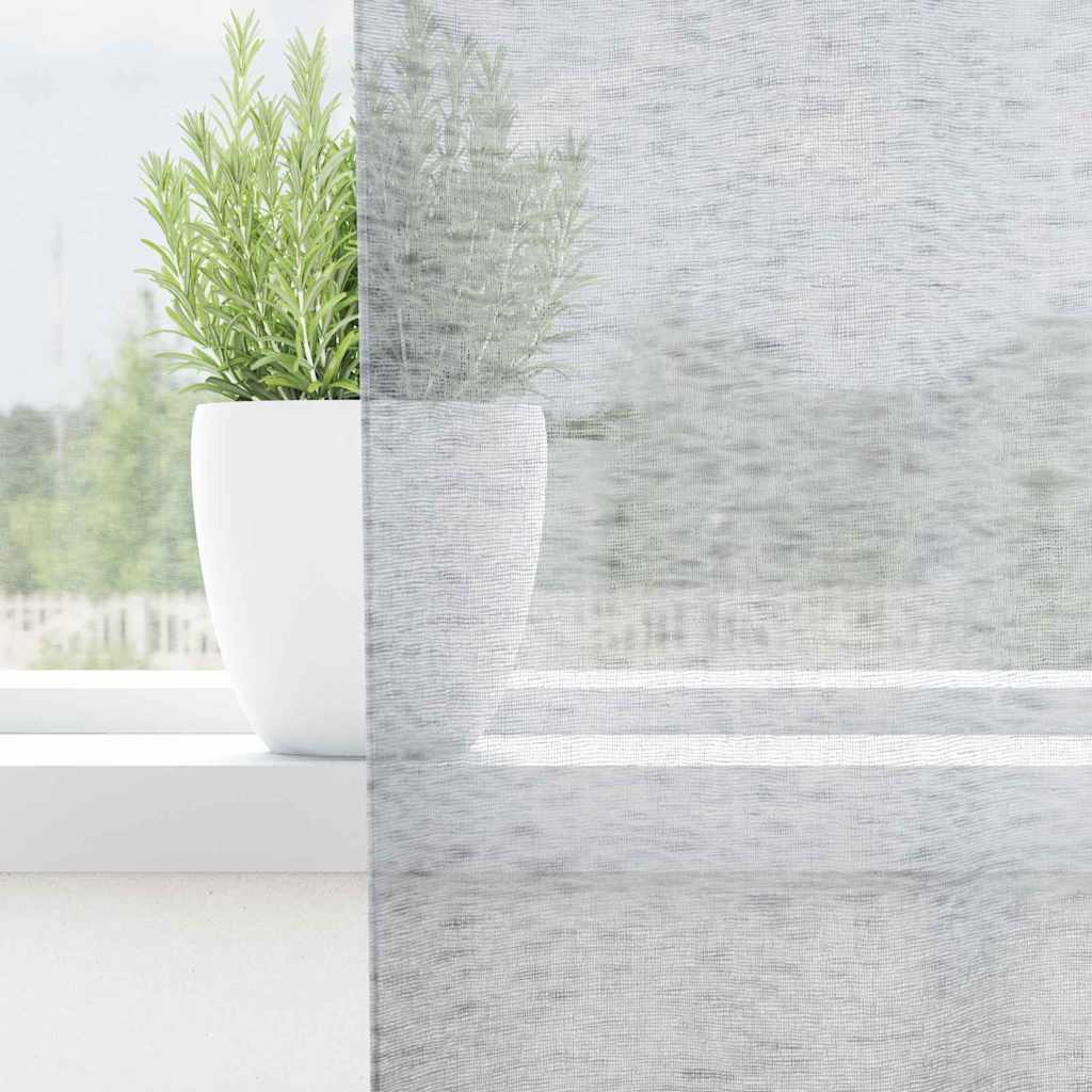 Κουρτίνα βυσσινί 2 pcs Σκούρο Γκρι 225 x 140 εκ. Πολυεστέρας