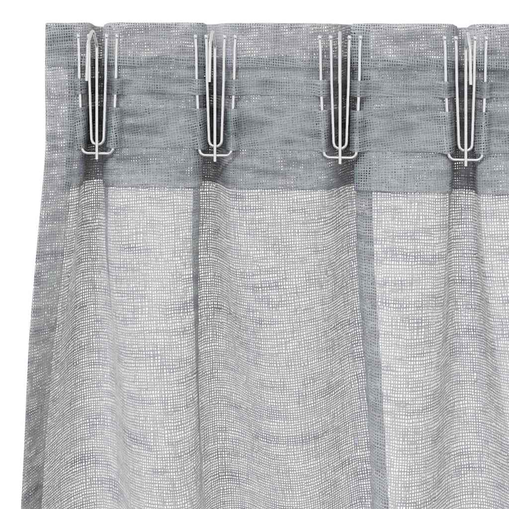 Κουρτίνα βυσσινί 2 pcs Σκούρο Γκρι 260 x 140 εκ. Πολυεστέρας